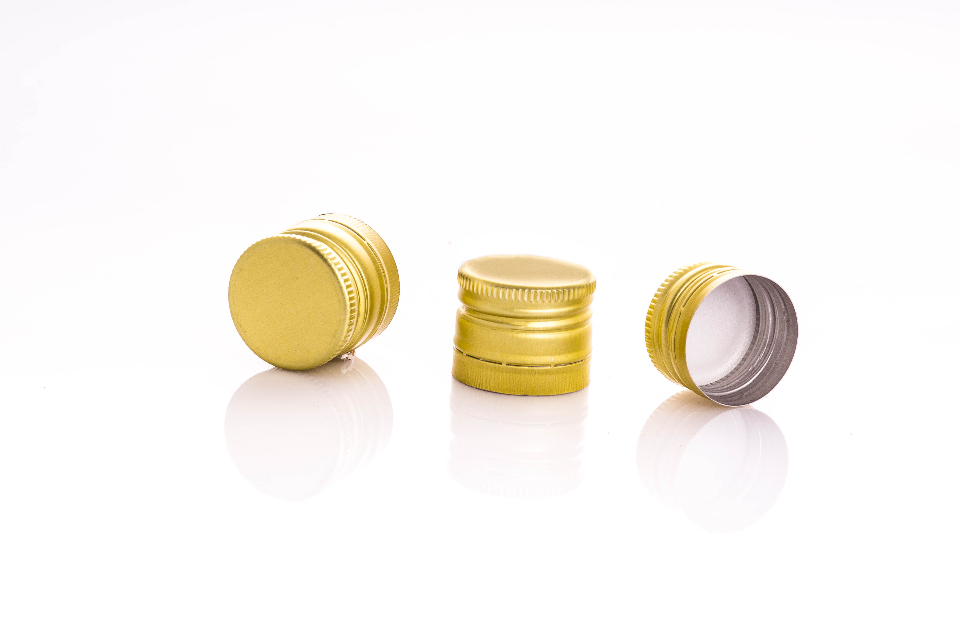 Capac de aluminiu cu filet 30x24 mm auriu