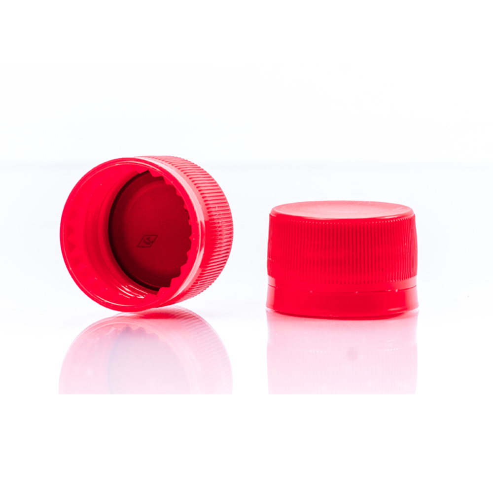 Capac de plastic cu filet si garnitura 28x20 mm rosu