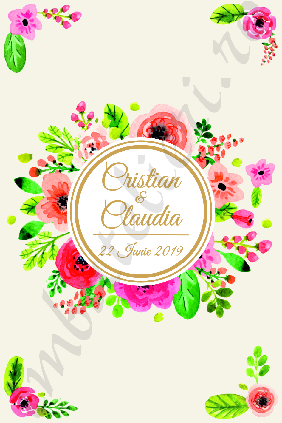 Eticheta autocolanta floral 2