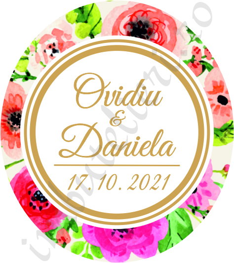 Eticheta autocolanta floral 22